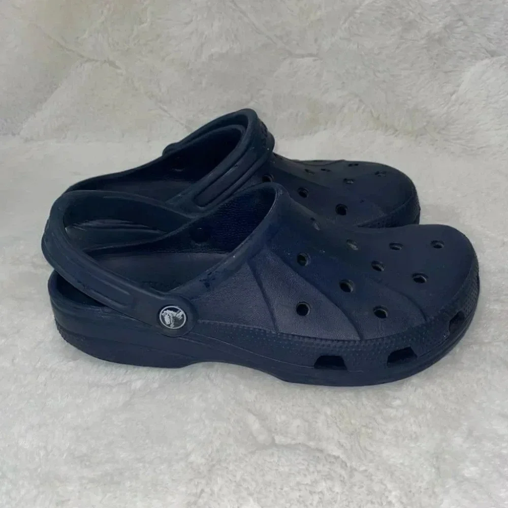 Crocs Classic Clogs Men‎ 7 Women 9 Navy Blue Slip On Comfort Water Shoes
